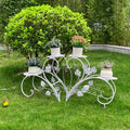 Plant Stand With 4 Shelves: Elegant Art Display Metal Flower Planter Rack, Sturdy And Rust Resistant Flower Pot Stand For Patio, Planters Flowers Living Room, Balcony