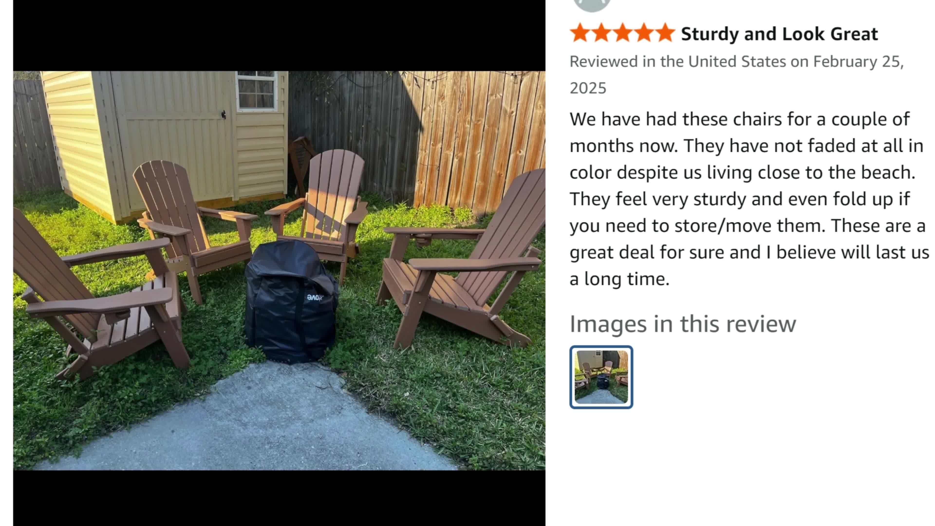 Folding Adirondack Chair 4 Pack, HDPE All-Weather Fire Pit Chairs, Plastic Adirondack Chairs with Cup Holder, Outdoor Lawn Chair for Patio Garden