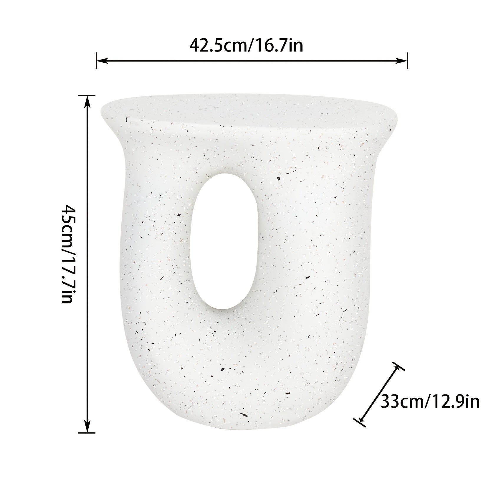 AESOME Modern Decorative Garden Stool Concrete Side Table Heavy Duty Patio Sturdy Faux Terrazzo Garden Stool Side Table Plant Table For Indoor Covered Outdoor, 17.7\