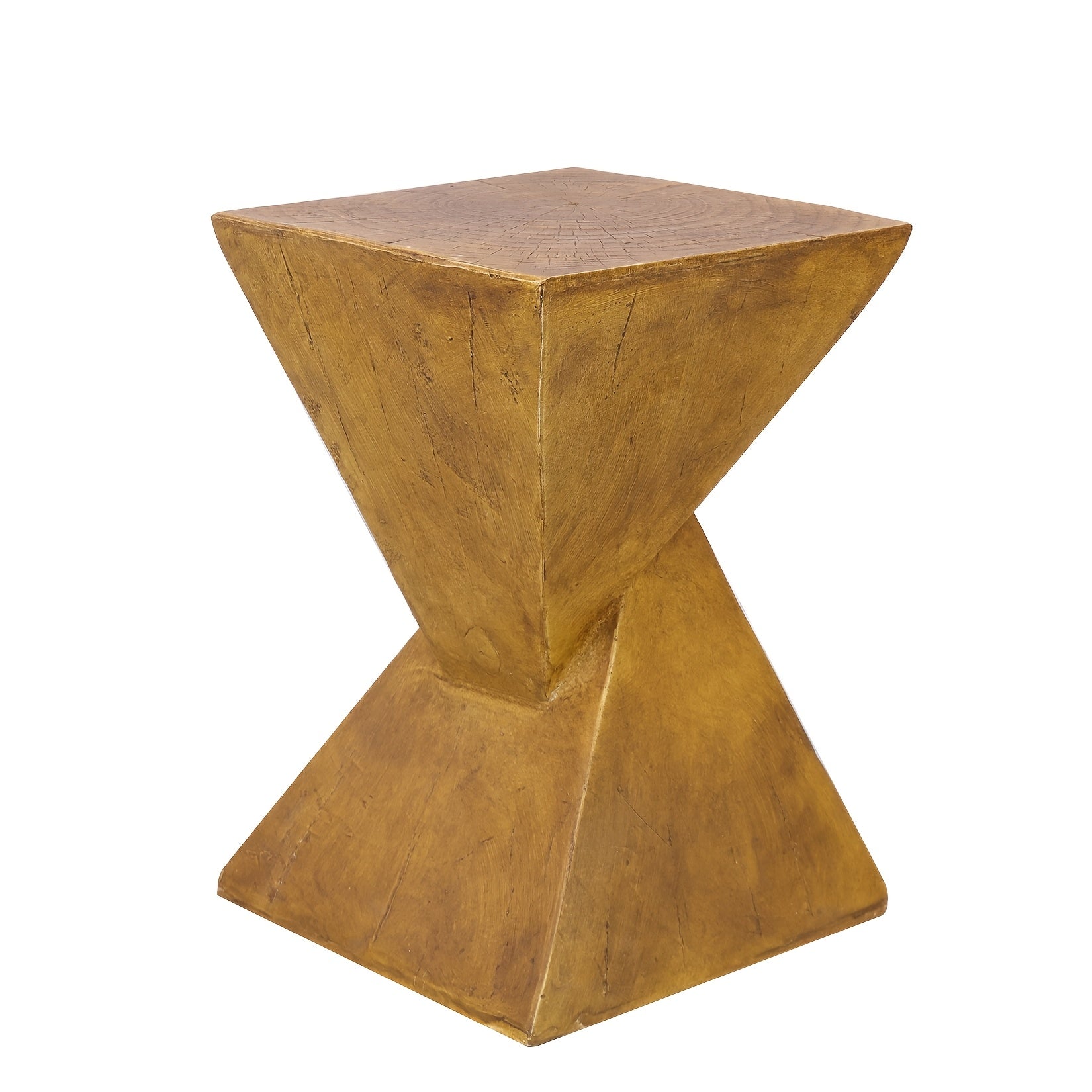 AESOME Z-Shaped Side Table & Stool - Multifunctional Lightweight Concrete Outdoor\u002F end table with Z-Shaped frame, Square Concrete Top & Stool - Natural Portable Accent table for Patio, Garden, Bedroom - Assembly Required