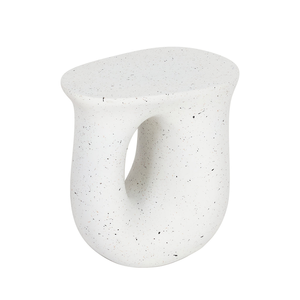 AESOME Modern Decorative Garden Stool Concrete Side Table Heavy Duty Patio Sturdy Faux Terrazzo Garden Stool Side Table Plant Table For Indoor Covered Outdoor, 17.7\