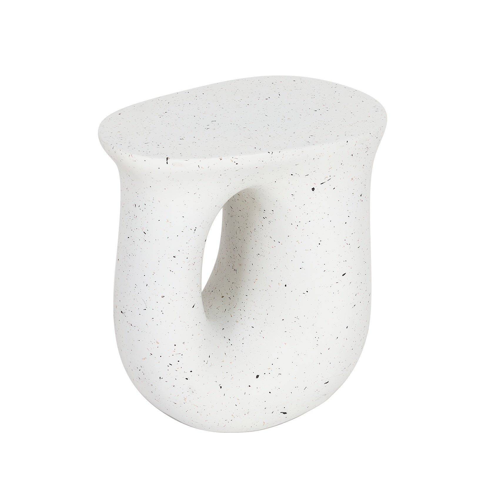 AESOME Modern Decorative Garden Stool Concrete Side Table Heavy Duty Patio Sturdy Faux Terrazzo Garden Stool Side Table Plant Table For Indoor Covered Outdoor, 17.7\