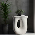AESOME Modern Decorative Garden Stool Concrete Side Table Heavy Duty Patio Sturdy Faux Terrazzo Garden Stool Side Table Plant Table For Indoor Covered Outdoor, 17.7\