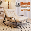 Large Rocking Recliner Chair, Padded Glider Rocker Featuring Armrests, Comfortable Lounge Chair Suitable for Living Room And Outdoor Use